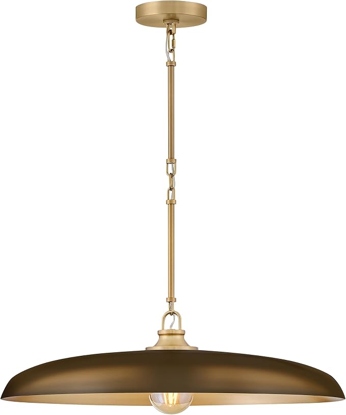 Hinkley Sadie 24" Large Dome Chandelier, Heritage Bronze/Lacquered Brass | Two Tone Saucer Pendant, Includes (5) 7" Downrods, Needs a Med. LED Bulb, Adjustable Height, Dining Room, Kitchen