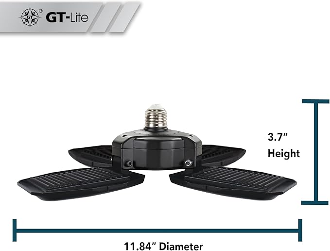 15,000 Lumen LED Adjustable 4 Panel Bulb, Uses Only 140W, Daylight, E26 Base, LED Garage Light for Indoors Workshop Warehouse
