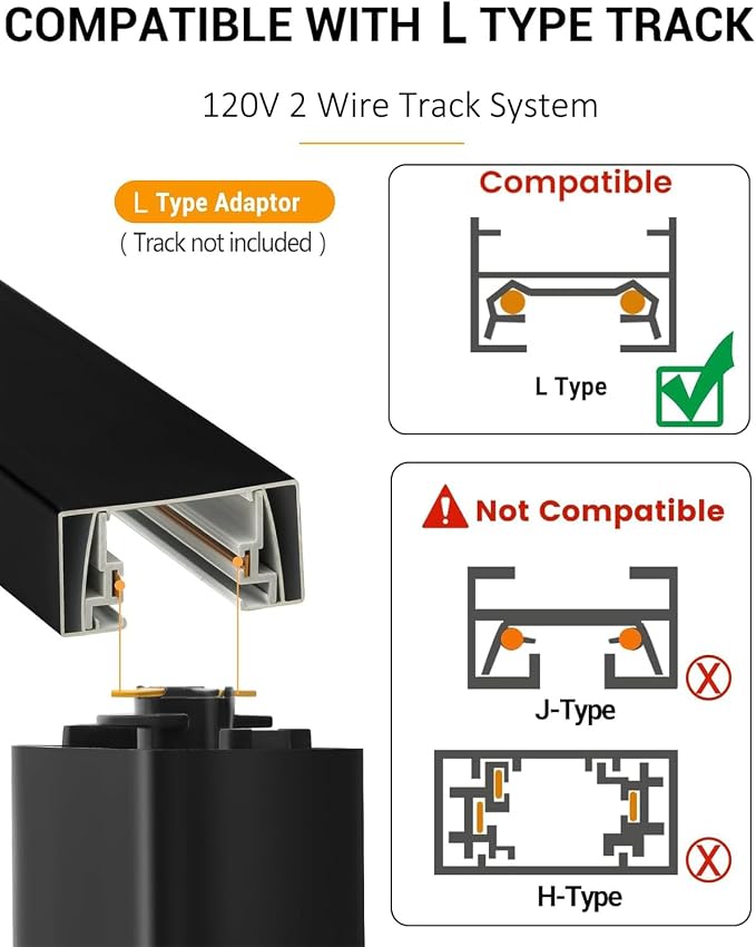 L Type Track Lighting Heads 20W, 3-Color Zoomable, 4 Pack, Black | Dimmable | 3000K 4000K 5000K Selectable | Beam Angle Adjustable LED Track Light Heads | 2000lm Bright