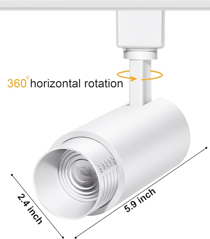 12W LED Track Lighting Heads,2700K-6500K Stepless Dimming H Type Dimmable Rail Ceiling Track Lights Fixtures for Kitchen,Flicker Free 15° to 60° CRI90 1200LM,White 10 Pack