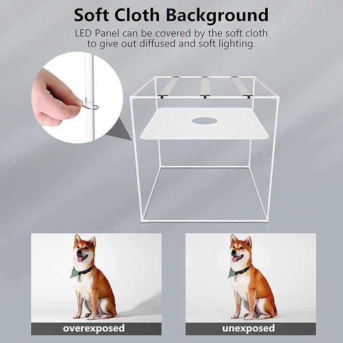 Photo Studio Light Box for Photography: Takerers 32x32 Inch 210 LED Large Lightbox for Product with 3 Stepless Dimming Light Panel, Professional Background Shooting Tent with 5 Color Backdrops