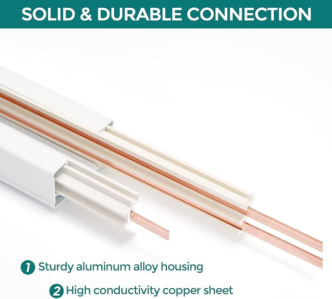 H Track Lighting Rails Kit - iCreating 65.6ft White Track Lighting Tracks 3 Wire with Floating Canopy Connector, L Connector, I and T Connectors for Single Circuit H Type LED Tracks Light Head