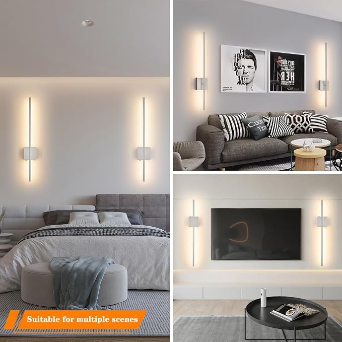 15000mAh Battery Operated Wall Sconce Set of 2, Brush Nickel USB Rechargeable Wall Sconces, Dimmable Cordless Wall Sconces with Remote Control, LED Wireless Wall Light Lighting Time 24-120 hours