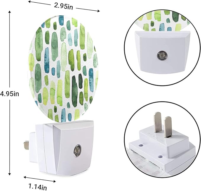 EKOBLA Cactus Tropical Night Lights Plug into Wall Cacti Green Plant LED Dusk to Dawn Plug-in Nightlights Auto Sensor for Home Indoor Bathroom Hallway Kitchen