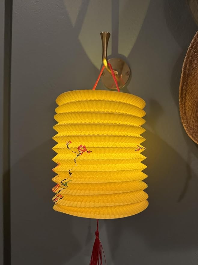 Chinese Japanese Paper Lanterns with LED Lights, 5 Pack, 6.3 Inch, Colorful, for Lunar New Year,Mid-Autumn Festival Decoration Spring Festival, Valentine Party Decorations