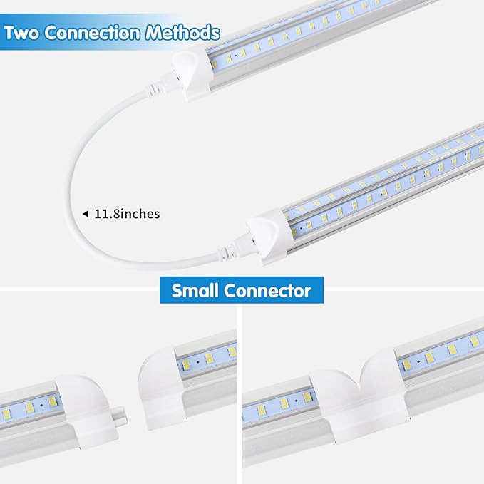 Led Shop Light 2ft, Led Shop Light,25W 6500K 3200LM Clear Cover,T8 LED Light Fixture,Ceiling and Utility Shop Lights, Linkable Light Fixture for Room, Garage, Workbench, Warehouse(2-Pack)