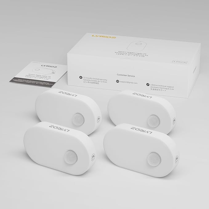 120LM Ultra Bright Plug-in Motion Sensor Night Light, Stepless Dimmable LED Nightlight, Always-On and Auto-Off, for Hallway, Stairs, Bathroom, Bedroom, Garage, Cool White (4-Pack)