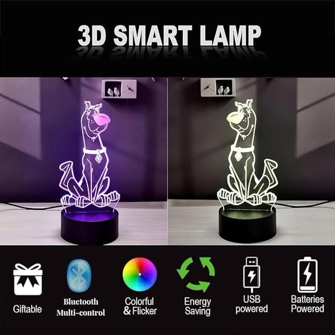 Figure Cute Cartoon Dog Baby Nightlight Colorful Touch Sensor Kids Bedroom Bedside Table 3D Lamp Led Night Light Remote Phone Control Color (APP Control 7 Colors)