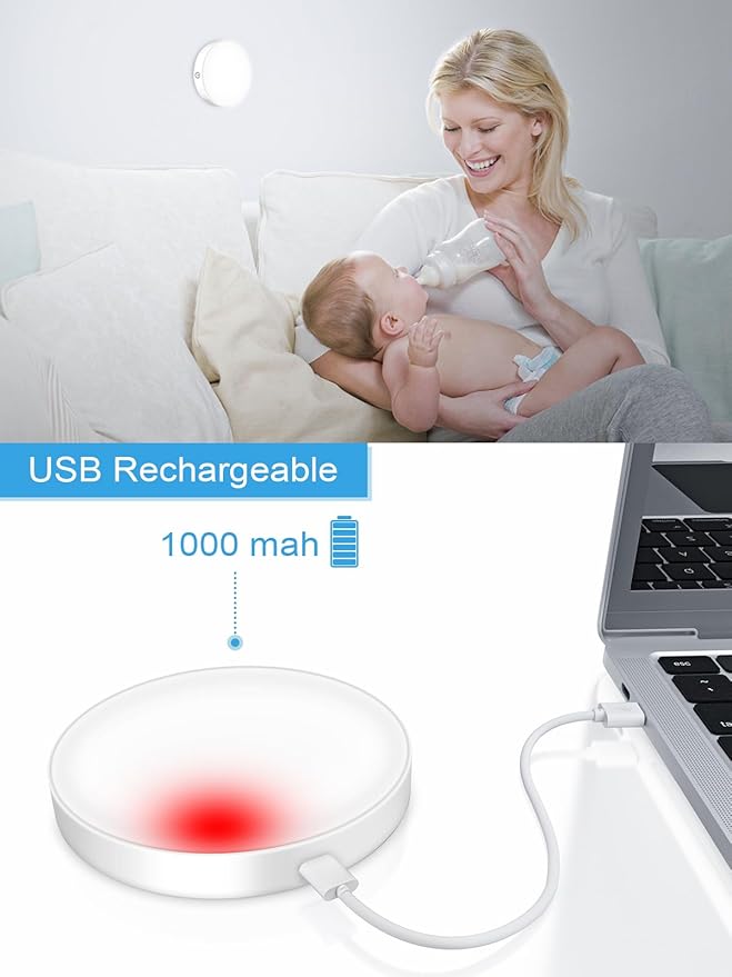 WILLED Dimmable Touch Light Buit-in 1000mAh Large Battery Rechargeable LED Tap Lights | Magnet Stick on Closet Portable Puck Night for Cabinet, Wardrobe, Counter, Kitchen, Bedroom
