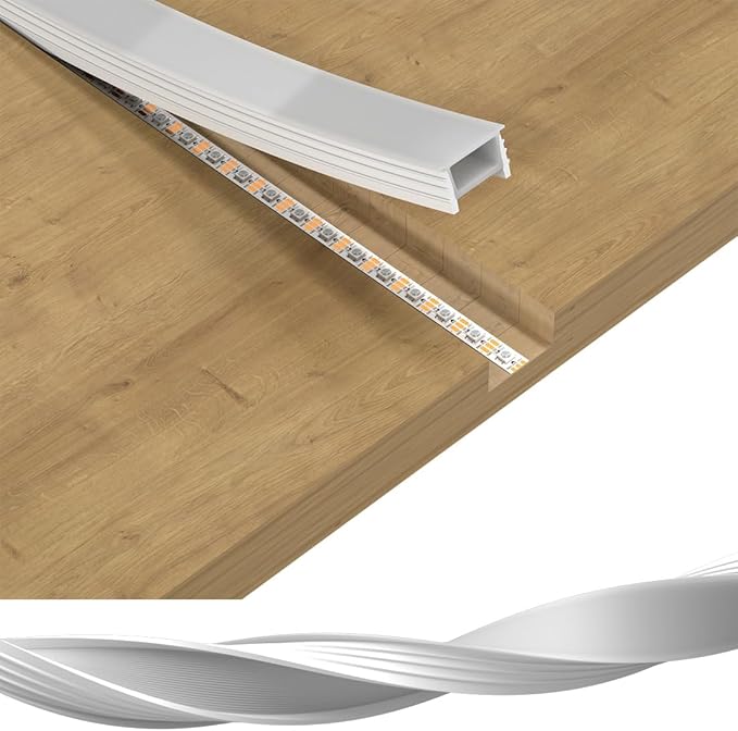 BTF-LIGHTING Silicone LED Channel System 32.8Ft Flexible Milky White Cover DIY Spotless Tube for ≤20mm Width LED Strip,Neon Rope Light Channel Diffuser, for Kitchen Cabinet, Room, Patio(No LED Strip)