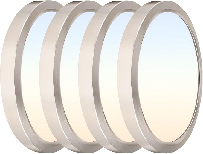 Hlite 9 Inch LED Flush Mount Ceiling Light,1800LM,4PacK,3CCT | 18W 3000K/4000K/5000K Selectable,Super Slim,Low Profile Round Ceiling Light Fixtures for Kitchen Bedroom Hallway,Nickel