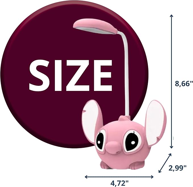 Pink Cartoon Kids Desk Lamp – Night Cartoon Figural Cute Table Lamp for Kids Bedroom Girls Night Light for Bedroom Room Decor Light Birthday Gifts
