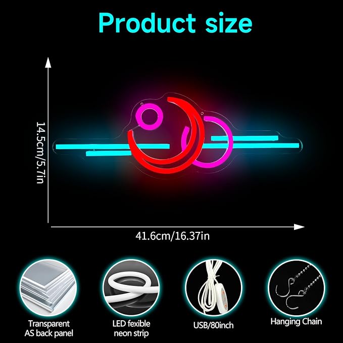 Moon Sun Neon Sign for Wall Decor Moon Phase Led Sign Dimmable Nature Inspired Neon Light Up Signs for Home Bedroom Dorm Wall Art Party Meditation Living Room Gift for Christmas