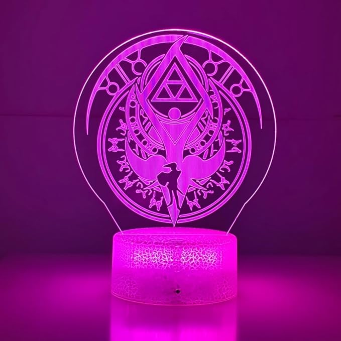 3D Night Light, 16 Color Changing Cartoon USB Desk Lamp, Crest of Hyrule Illusion Lighting with Remote Control for Home Decor Gift for Kids. (5)