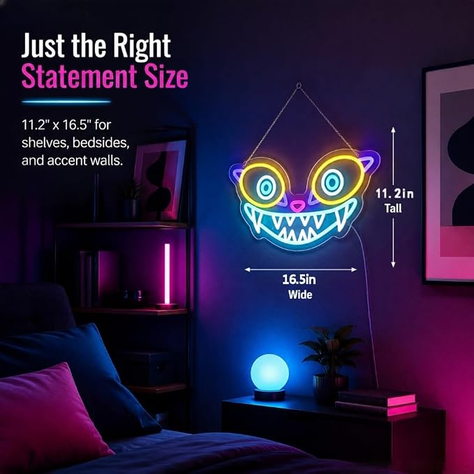 Tiger Neon Sign, | Fierce Animal Wall Light, Fantasy Game Room Light, 11.2"x16.5"