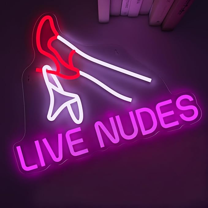 Live Nudes Neon Sign for Wall Decor, Sexy Lady Leg LED Neon Lights for Man Cave, Bar, Club, Bedroom, Game Room, Garage, Bachelorette Party Decor