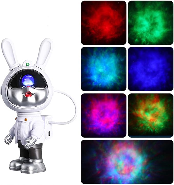 North Pole Galaxy Light Aurora Projector LED Star Projector for Bedroom Nebula Lamp Mechanical Rabbit Electric Light with 7 Light Effects, Remote Control for Parties