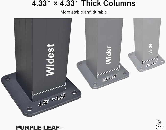 PURPLE LEAF Louvered Pergola 94AS 10' x 14' w/ 1L2W Side Shade Screen Grey | Two Adjustable Roofs, Rainproof Gutters, Zero-Rust Aluminum, Plus Textilene Sunshade With UV Block, DIY-Friendly Design