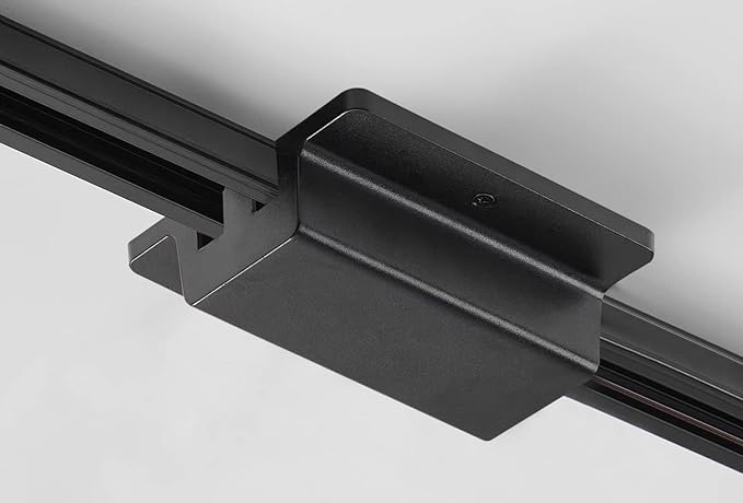 VANoopee H Track Floating Canopy Connector Black for Single Circuit H Type Rail, Cover Compatible With Halo System, LED Lighting Accessories Kit, Easy Install