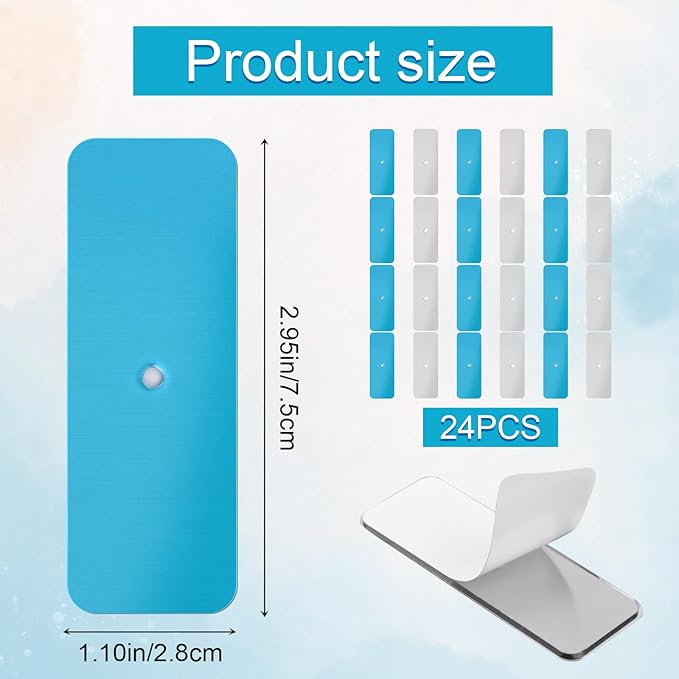 24 Pcs Under Cabinet Lights Magnetic Stickys, Replacement Metal Pads Self Adhesive Magnetic Strips for Wall Counter & Cabinet Lighting