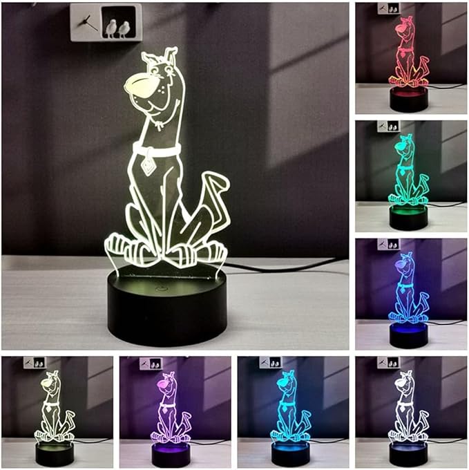 Figure Cute Cartoon Dog Baby Nightlight Colorful Touch Sensor Kids Bedroom Bedside Table 3D Lamp Led Night Light Remote Phone Control Color (APP Control 7 Colors)