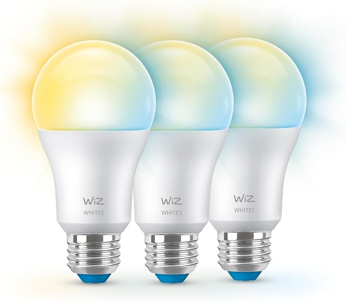 WiZ Connected 100W A19 LED Smart Light Bulbs Tunable White 3-Pack- Connects to Wi-Fi - E26 Smart Bulb - Voice or App Control + Activate with Motion - Matter Compatible