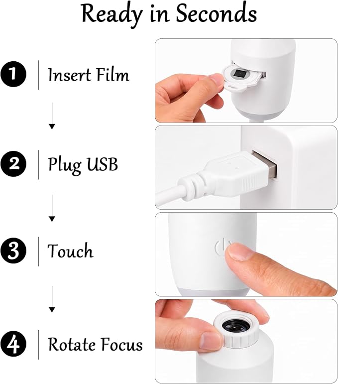 USB Star Projector with 12 Premium Glass Projection Slides | HD Projection, Adjustable Brightness, USB Powered, Bedroom Decor
