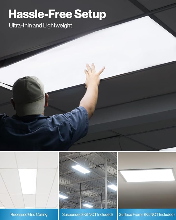 Sunco 12 Pack 2x4 LED Flat Panel Lights, 3CCT Selectable, 40-60W, Dimmable | 7700LM, Selectable Wattage 40W/50W/60W, 3CCT Options 4000K/5000K/6000K, 0-10V, Drop Ceiling Office Lighting Fixture