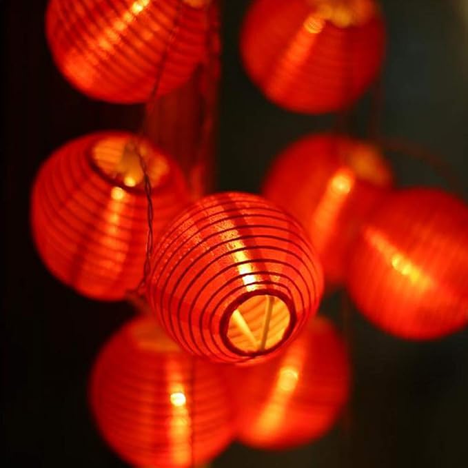 Red Lantern String Lights 13.12 ft 20 LEDs Battery Operated Hanging Lanterns String Lights for Chinese New Year,Spring Festival,Wedding,Party Decoration,Christmas