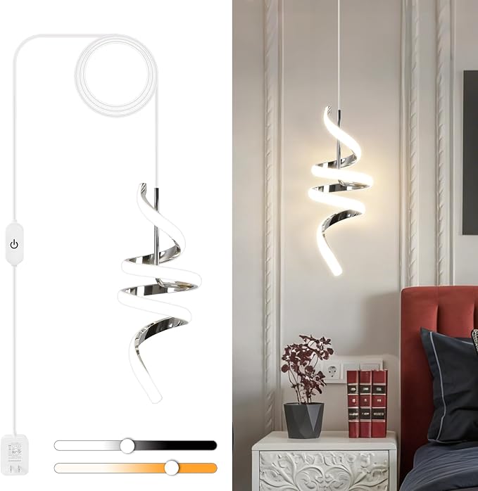 Modern LED Pendant Light Fixtures Pendant Lights Kitchen Island Lighting Adjustable Height Chrome Hanging Lamp
