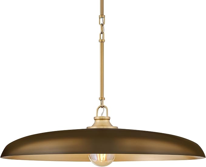 Hinkley Sadie 24" Large Dome Chandelier, Heritage Bronze/Lacquered Brass | Two Tone Saucer Pendant, Includes (5) 7" Downrods, Needs a Med. LED Bulb, Adjustable Height, Dining Room, Kitchen