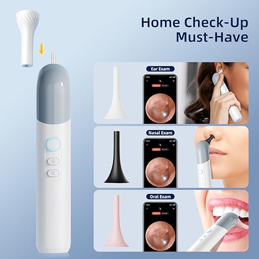 Qimic Wireless Otoscope Ear Camera - 1080P WiFi Otoscope with 6 LED Lights, Ear Scope Camera with 10 Colorful Accessories for Kids,Pets &Adults,Support Photo and Video, Compatible with Android