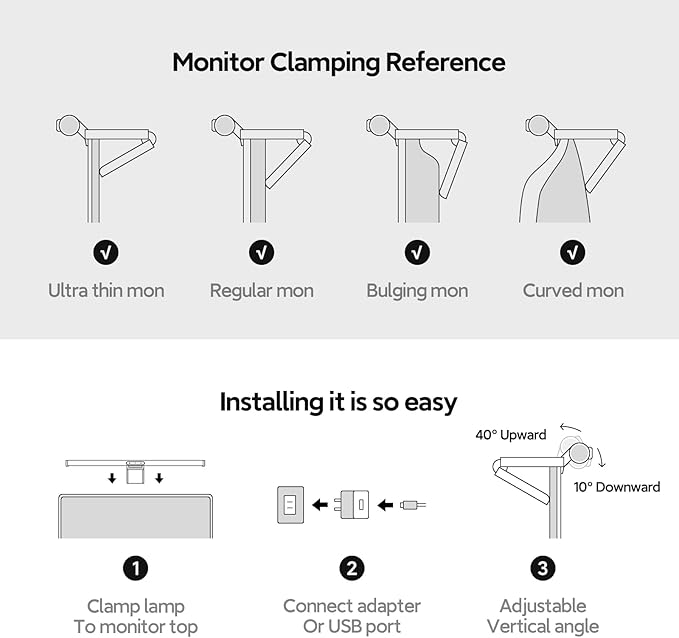 LYMAX Computer Monitor Light Bar with Wireless Remote, Eye-Care with Motion Sensor, Fit for All Monitor, Adjustable Color Temperature with Auto-Dimming, No Glare Home Office Gaming Desk Light
