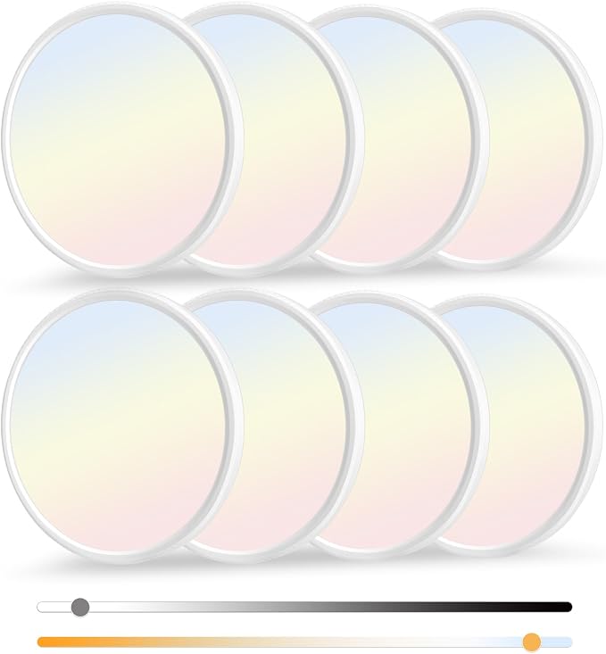8 Pack 12 Inch Dimmable LED Flush Mount Ceiling Light Fixture 28W 3200LM 5 Color Temperature in One Super Slim Round Ceiling Lamp Low Profile Ceiling Lights for Living Bedroom Kitchen Laundry White