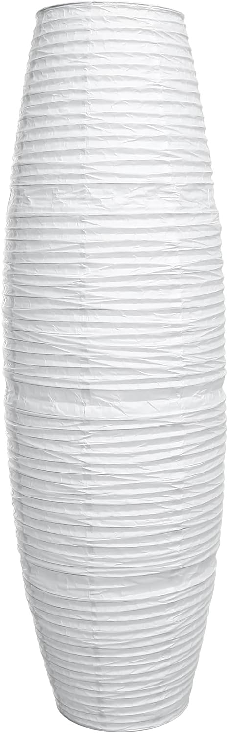 Uonlytech Paper Floor Lamp Shade Replacement, Foldable Standing Lampshade Japanese Style Paper Floor Light Cover Accessories for Bedroom Floor Light, White