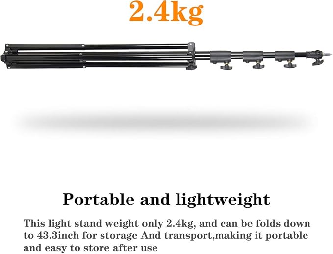 Godox 149 Inches Heavy Duty Aluminum Photography Light Tripod Stand for Aputure Ls60W 300D II Godox SL-60W SL-150II FV150 FV200 AD300PRO AD400PRO Studio Photography Lighting