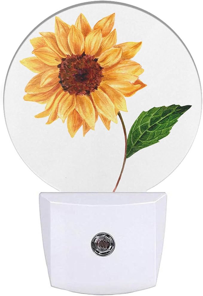 EKOBLA Sunflower Night Light, Bright Yellow Floral Night Lights Plug Into Wall with Dusk to Dawn Sensor for Women Girls