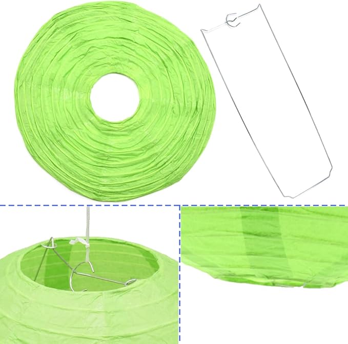 3pcs Paper Lanterns Decorative Round Chinese Paper Lanterns for Birthday Halloween Wedding Baby Bridal Shower Home Decor Party Decoration (12in/Green)