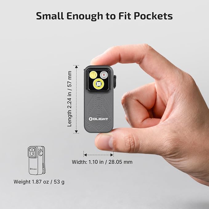 OLIGHT Oclip Pro Rechargeable EDC Clip-on Flashlight, Phantom Squadron | Red Light, 500 Lumens Floodlight, Spotlight, Pocket-Sized, USB-C Charging, Magnetic, for Work, Signaling, Outdoor or Home Use