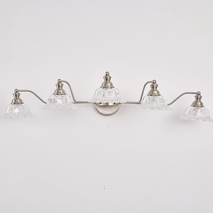 Brushed Nickel 5 Light Vanity Light