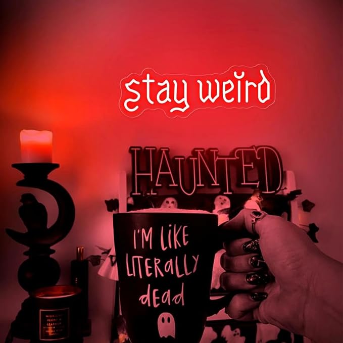 Stay Weird Neon Sign Red Neon Signs for Wall Decor Neon Light Sign with USB Neon Lights LED Neon Sign for Bedroom Living Room Study Room LED Signs for Wall Decor Birthday