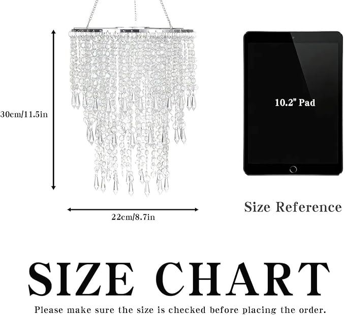 Sparkling Iridescent Beaded Chandeliers 8.6 inches Diameter for Wedding Centerpiece Living Room Bedroom Event Party
