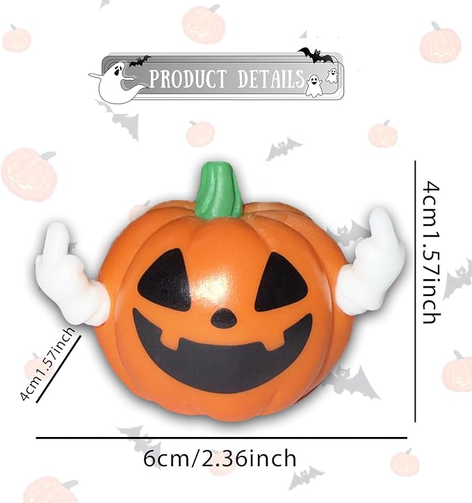 Halloween Pumpkin Figurine Funny Ghost Statue for Gift Resin Ghost Sculpture Halloween Tiered Tray Desk Ornaments Decor Spooky Middle Finger Statue for Home Decorations Supplies