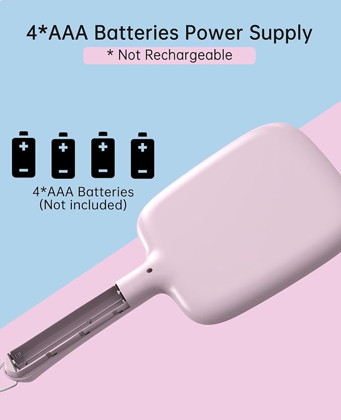 Famihomii Lighted Handheld Mirror, Handheld Mirror with 3 Light Color, Led Hand Mirror for Women, Makeup Mirror with Handle Hole Hanging Portable Travel Vanity for Girls, Battery Operated, Gifts