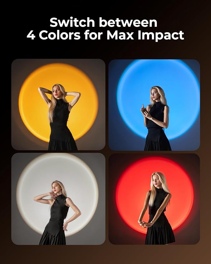 SMALLRIG RGB LED Photography Flashlight, 7500mAh Aluminum Alloy Patterned Ambient Light, 4 Color Fill Light with 20 Patterned Filters, Perfect for Photo, Content Creation Accessories RF10C 4634