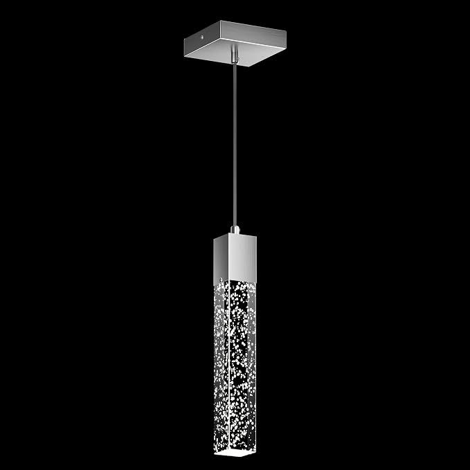 Pendant Lights Kitchen Island, 6500K Modern Kitchen Island Lights Brushed Nickel, 1 Pack Ceiling Lighting Fixtures with Crystal Bubble, Island Lights for Kitchen Dining Room Bedroom Hallway
