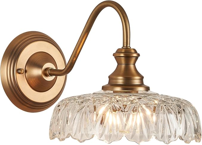 HDDFL Vintage Wall Scone Bedside Wall Lamp Matte Brass Bedroom Light Fixtures in Door Lighting Fixture for Living Room Hallway Corridor