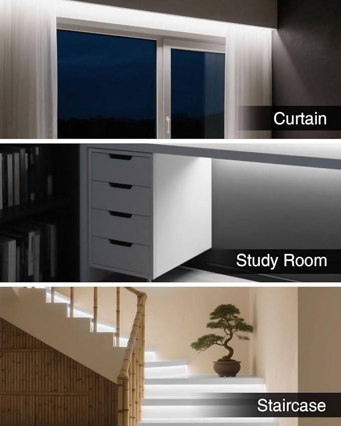 Aclorol 1M 5V COB LED Strip Light 2 Pack White 6000K Dimmable Brightness | LED Flexible Tape Lights with 1.5M USB Cable, High Density 320LEDs, for Under Cabinet TV Backlight Bedroom Wardrobe Displays
