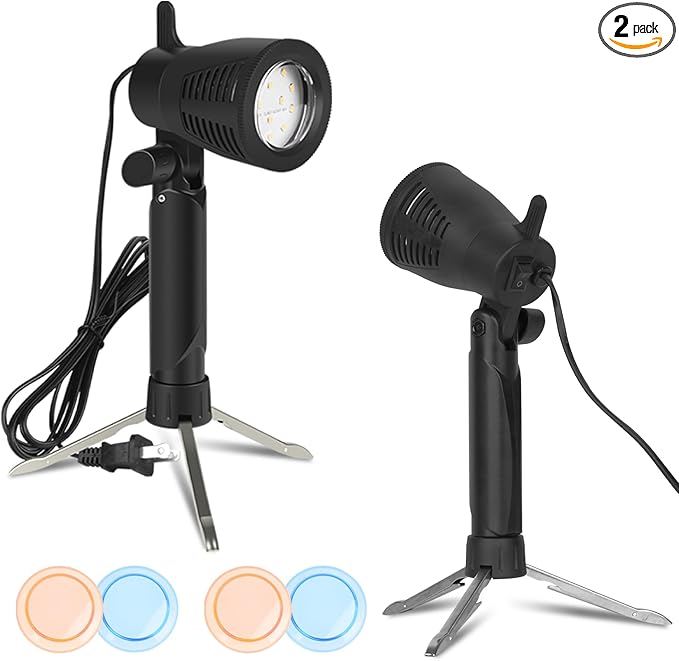 EMART Photography LED Continuous Light Lamp 5500K Portable Camera Photo Lighting for Table Top Studio - 2 Sets