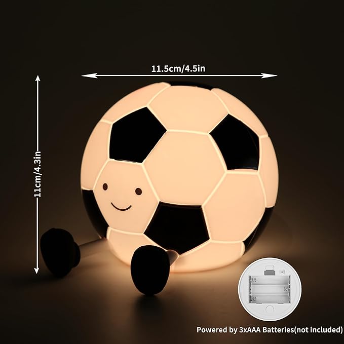 Soccer Silicone Night Light for Kids,Cartoon Soccer Lamp Squishy Silicone Baby Nursery Night Light with 7 Colors Change,Football Night Light for Home Decor,Birthday or Christmas Gifts